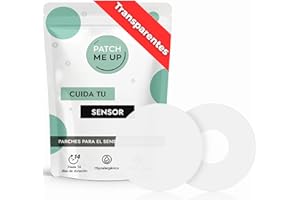 Patch Me Up 15 Uds Parches Sensor Freestyle Libre 2 - Adhesivos Diabetes Hipoalergénicos Impermeables y Transpirables - Fijación 14 Días para Deporte Ducha - Protector Medidor de Glucosa Transparente