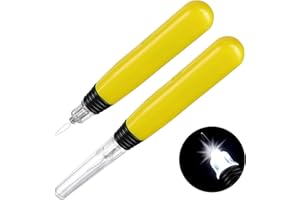 WILLBOND Infila Ago a LED Strumenti da Cucire Anello in Filo di Plastica Illuminato Infila Ago Fai da Te Strumento da Cucire a Macchina a Mano per Creazione di Cucito (2 Pezzi)