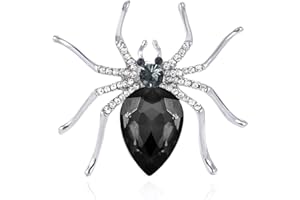 QUKE Spider Shape Brooch Pins Rhinestone Zirconia Crystal Cloth Pin for Women Girls