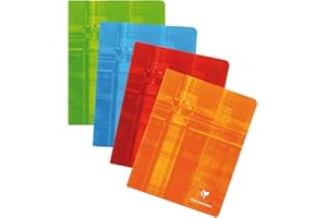 Clairefontaine 381C - One Stapled Notebook - Dimensions: 16.5 cm x 21 cm - 96 Seyes Ruled Pages - White Paper 90 g - Laminated Card Cover Random Colour