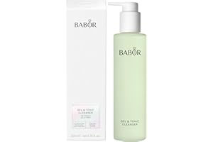 BABOR Gel & Tonic Cleanser für ölige und unreine Haut, Anti-Bakterielles Reinigungsgel und Gesichtswasser in einem, Vegane Formel, Gel & Tonic 2 in 1, 1 x 200 ml