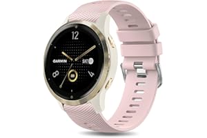 MELIYA 18mm Watch Strap for Garmin Venu 2S /3S /4S /Vivoactive 4S/ Vivomove 3S, Quick Release Sport Breathable Silicone Replacement Wristband for Forerunner 255S/ 255S Music/ 265S