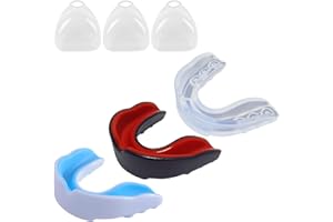 XoeLLe Sport Mundschutz Boxen, 3 Stück Hockey Sport Zahnschutz mit Tragbar Hygienebox, Zahnschutz Kampfsport Optimale Passform, Leicht Anpassbar Mundschutz Erwachsene für Boxen, Kampfsport & Hockey
