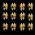SATYAM KRAFT 24 Pcs LED Tea Light Candles | Flameless & Smokeless | Decorative Acrylic Design | Home Décor, Gifting, Festival, Anniversary, Birthday, Wedding (Yellow, 2 cm)