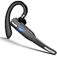 Bluetooth Headset with Microphone, Bluetooth Headset Noise Canceling, Single Ear Wireless Bluetooth Earpiece Compatible for Ios Android Cell Phone, Hand-Free Headphones for Work,Trucker, Office
