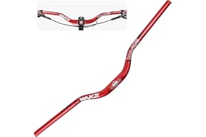 MIGHTYDUTY WAKE Guidon de Vélo 31,8mm*720mm Extra Long et Large Guidon Cintre VTT Alliage d'aluminium 55mm Riser Guidon de Vélo pour de Route (Rouge)