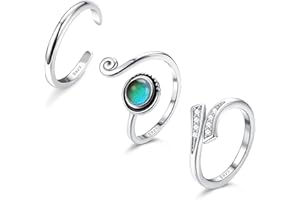 Diamday 3 Stücke 925 Sterling Silber Zehenringe für Damen Einstellbar Offener Zehenringe Set Hypoallergen Knöchel Ringe Toe Ring Keltischer Knoten Zehenring Mode Band Ring Sommer Strand Fußschmuck