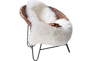 YDFYX Faux Pelliccia di Agnello di Pecora Tappeto,Pelliccia Sintetica Tappeto Vello di Pecora, per Soggiorno, Lunga Pelliccia Morbida, soffice, Tappetino per Il Letto, Divano (Bianco, 50 x 80cm)