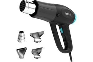 Cecotec Pistola de Calor Hell Gun 3500. 2000W, Calentamiento Ultrarrápido, 4 Cabezales, Función Manos Libres, Temperatura Ajustable 50-600 ºC, 2 Niveles de Potencia de Aire 350 L/min y 500 L/min
