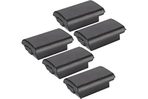 Gamer Gear Coperchio per batteria - Coperchio posteriore di ricambio per controller Xbox 360 - Porta della batteria del controller Xbox nera - Confezione da 5