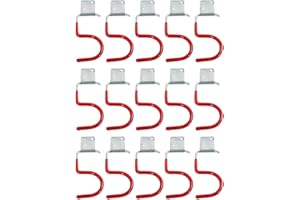 STEHARLLY 15PCS Gartengerätehalter, Rot Haken Besenhalter Werkzeughalter, Wandhalterung Gartengeräte Anti-Rutsch Gummierung,Gerätehalter Haken Werkzeughalter,Gartengeräte Aufhängung für Garagen-Ordnungssysteme