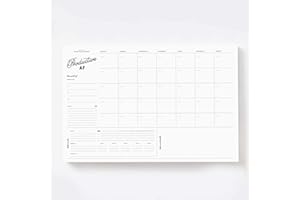 Bliss Collections Monthly Planner with 18 Undated 297 x 420 Tear-Off Sheets - Productive AF Motivational Calendar, Organiser, Scheduler and Tracker for Organising Goals, Tasks, Notes, to Do Lists