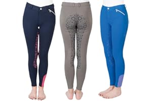 Pfiff Zahra Vollbesatz Silikon Grip Pantaloni da Equitazione. Bambina