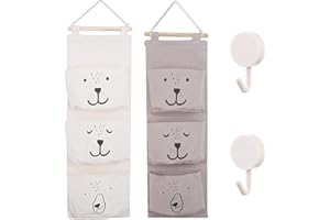 ZBHDEYG 2 Cartelle da bagno sospese, 2 Ganci bianchi, Cartelle sospese pieghevoli, Cartelle sospese per la conservazione, Conservazione sospesa, Scaffali in tessuto da appendere