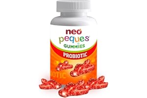 NEO PEQUES | Gummies Probiotic | 30 Gominolas | Beneficiosas para el Sistema Digestivo y las Defensas | Con Probióticos y Vitaminas del Grupo B | Caramelos Masticables para Niños | Sabor Fresa