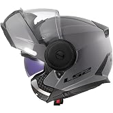 LS2 Motorcycle Helmet Modular Scope II Grey for Adults Motorcyclists Unisex