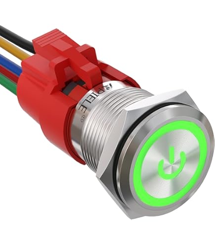 Thlevel 6 x DC 12 V/24 V metalen drukschakelaar, 4-pins auto RV Thlevel 6 x DC 12 V/24 V metalen drukschakelaar, 4-pins auto RV