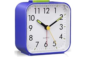 Tisaika Silent Alarm Clocks Bedside Non Ticking Battery Powered Table Clocks Luminous Large Display Snooze Light Function for Bedroom Office