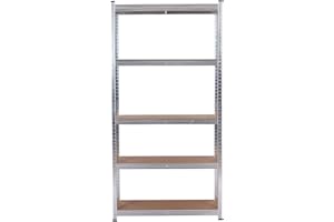 CATTERHOUSE Estantería Metálica Galvanizada en Kit Catter House MAX Pro 90x40x180 cm Estantería de Almacenaje con 5 Baldas Ajustables Soporta hasta 875 kg