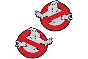 TUYATEZHI 2 Stück Kompatibel mit Ghostbusters Komisch Flagge Patch Bügelbild Aufbügler Iron on Flicken Taktisch Militär Applikation für Kleidung Taschen Weste Jacke Rucksäcke