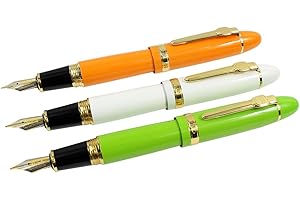 Zoohot Jinhao 159 Stylo-plumes garniture d'or plume moyenne Heavypen 3 pièces en 3 couleurs