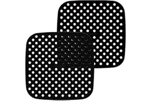 AEIOPRS 2 szt. Silikonowe maty Premium Frytkownica powietrzna Kwadratowa silikonowa frytkownica pneumatyczna akcesoria do frytkownicy bezolejowej