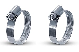 BK PowerTCS (50-70 mm Paquete de 2 Abrazaderas, Abrazaderas para Manguera, Abrazaderas para Tubos, Abrazaderas para Manguera, Abrazaderas para Manguera, Acero Inoxidable W4 V2A / 8 a 70 mm/Ancho d
