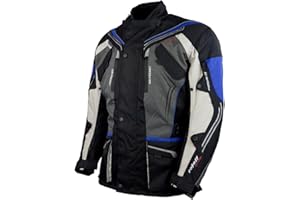 ROLEFF RACEWEAR Roleff Schwarz-graue Motorradjacke mit neon-gelben Elementen, Protektoren, Belüftungssystem, Klimamembrane und herausnehmbarem Thermofutter