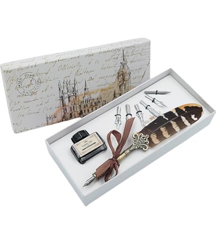 Harry Potter Kalligraphie Set - Füllfederhalter Mit Eulenfeder & Tintenfass