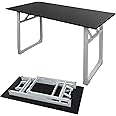 MEISHIDA Adjustable Folding Desk No Install, Portable and Compact Computer Walnut Table Office Table for Home, Office, Study, Dining, Camping, Picnic, and BBQ (Black, 120 * 60 * 75cm)