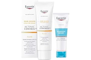 MEDIBOND Eucerin Sun Actinic Control MD 80 ml Emulsion + GRATIS Sensitive After Sun 50 ml - Hochwirksamer Sonnenschutz - Leichtes Fluid für die tägliche Anwendung, wasserfest, schweißresistent