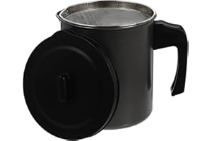 Conteneur de Graisse de Bacon: Conteneur D' Huile de Cuisson en Acier Inoxydable avec Filtre à Couvercle 1. Gardeur de Graisse de 4L GHEE pour Cuisson Gouttes D' Huile