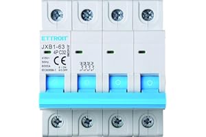 IXTRIMA Interruptor magnetotérmico automático 4P 32A 380V 6kA MCB C32 ocupa 4 módulos DIN