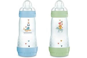 Mam - Set de 2 biberones anticólicos, con de flujo nro. 3, para niño, 320 ml, unisex, Instrucciones en Lengua Extranjera