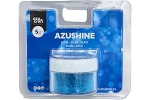 Azucren, Paillette Alimentaire Bleu AZUSHINE, Paillette Alimentaire pour Pâtisserie, Poudre Pailletée Comestible, Idéale pour la Décoration de Gâteaux, de Fondants, de Crème au Beurre, 5 G