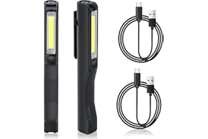 FLINTRONIC Flinronic Lampa robocza LED z możliwością ładowania, 2 szt., 350 lumenów, mechanik COB, bardzo wydajna latarka kontrolna, do samochodu, garażu, warsztatu, majsterkowania, na kemping, kabel USB, klips