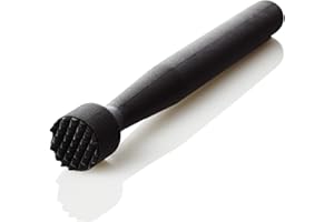 KERAFACTUM Eiscrusher Barstößel Muddler Icecrusher | Limetten Zitronen EIS Stößel Cocktail Barstössel | Caipirinha schwarzer Eisstößel Caipirinha-Stößel Eiszerkleinerer | Barzubehör Crasher Black gezahnt