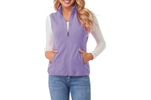 fuinloth Women's Fleece Gilet, Polar Soft Sleeveless Classic Fit Bodywarmer Vest with Zip up Pockets