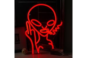 SIGNSHIP Las luces de neón alienígenas se utilizan para decorar paredes con USB para decorar LED letreros de neón novedosos letreros de neón alienígenas rojos para habitaciones familiares