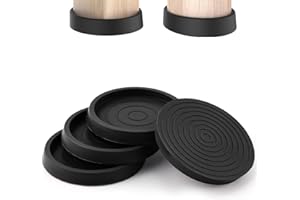 LPXVNJ 4 PCS Caster Cups, Furniture Feet Cups, Castor Cups, Round Furniture Coasters Furniture Feet Chair Leg Caps Non-Slip Furniture Pads Floor Protectors for Bed Cabinet Sofa Chair Table Piano (Black)