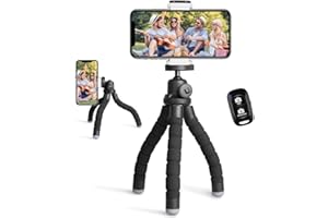 UBEESIZE Trépied de téléphone Portable avec télécommande Bluetooth, Compatible avec iPhone et téléphone Android, idéal pour Selfies/visionnage/Streaming/Photographie/Enregistrement.
