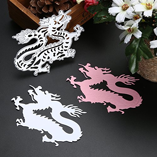 Amazingdeal365 Dragon Metall Form Schablonen Schneiden DIY Dekor Sammelalbum Karten Buchzeichen Lesezeichen als Geschenk für Freunde Geburtstag Kinder,Kindergarten Hobby Schule Handarbeit Unterricht usw. Ein tolles Geschenk! - 2