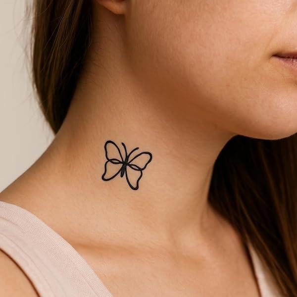 Tatouage Temporaire Deux Cœurs Enlacés - Dure 2 Semaines, Résistant à L'eau - Encre Végétale Certifiée UE