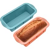 2 Pieces Silicone Baking Moulds, Toast Baking Mould, Rectangular Non-Stick Silicone Cake Mould for Baking Cakes, Bread - 25 x
