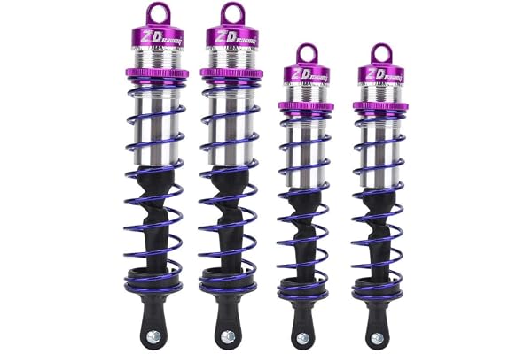 Tbest Amortisseur de Choc pour Voiture RC, Amortisseur Avant réglable pour Amortisseur Avant de Pression d'huile en métal 4pcs pour 1/8 Voiture RC