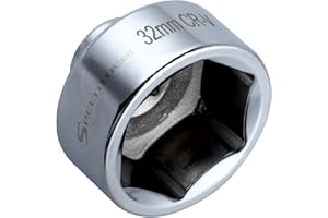 SPEEDWOX 32mm Oil Filter Wrench - Low Profile Oil Filter Removal Tool, 6-Point Socket, 3/8" Drive, Compatible with GM, Volkswagen, Chevrolet, Saturn, Pontiac, Saab