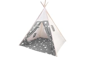 Cathpetic Tipi Zelt für Kinder,Kinder Spielzelte,Kinderzelt für Drinnen Outdoor,Spielzimmer für Kinder,Mehrzweckzelte für den Innen und Außenbereich,Stern