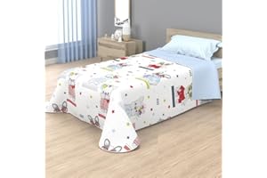 KIMBATEX TEXTIL HOGAR TIENDA Colcha bouti infantil con acolchado termosellado para camas 90 y 105 cm, con diseños de piratas, unicornios, perritos y cerditos... Ideal para primavera y verano (Perritos, 90)