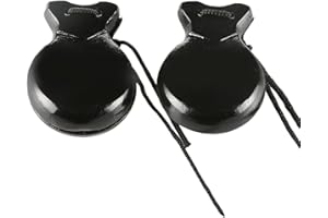 GBTDOFACE Spanish Castanets, Set of 2 Pairs for Musical Talents and Performance(Black)