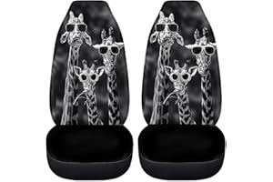 ‎CHAQLIN chaqlin Giraffe Family Autositzbezüge Kompletter Satz mit 2 Schalensitzbezügen Ethnic Soft Front Seat Cover Universal Fit Automotive